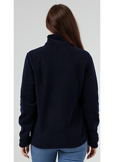 Genius Store Yarım Fermuarlı Outdoor Cepli Spor Kadın Polar Lacivert