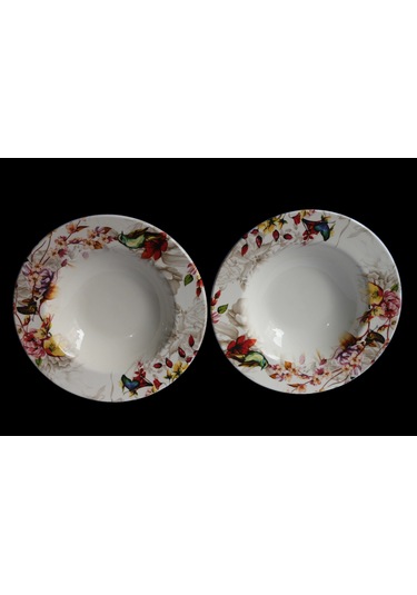 Dijital Baskılı 2'li Makarna Tabağı 26cm Çok Renkli