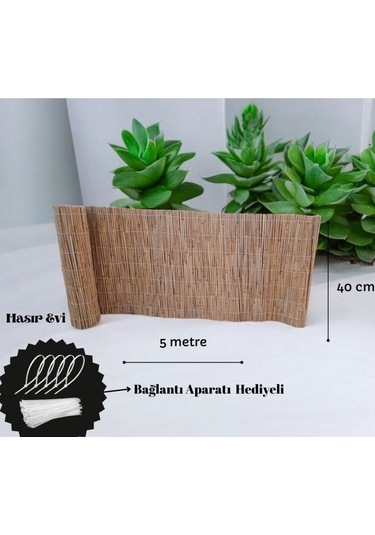 40 Cm X 5 Metre Kamış Hasır Çit Hasır Balkon Çiti