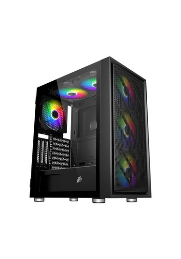 1st Player Ar7 Siyah 650w 80+ Argb 4x12cm Fan Temperli Cam Mesh Usb 3.0 Atx Kasa