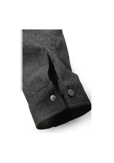 Deepsea Erkek Füme Likralı Rahat Kalıp Cepsiz Kaşe Ceket Çıt Çıtlı, Esnek Şık Model Ceket 0760 Füme