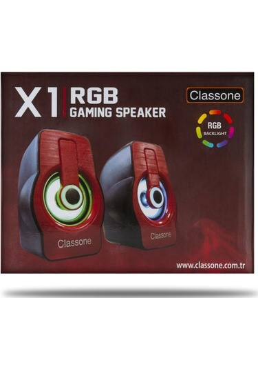 Classone X1 Red Rgb Gaming Hoparlör - Kırmızı