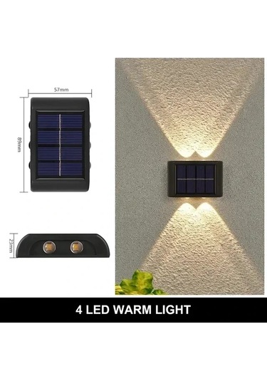 Hishopping Güneş Enerjili Dış Duvar Lambası 2-12 Led Su Geçirmez Bahçe Dekoratif Aydınlatmapembe Pembe