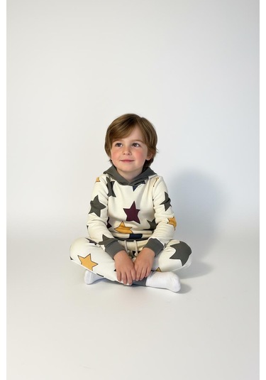 Yıldız Baskılı Kapşonlu 2 Li Takım Haki