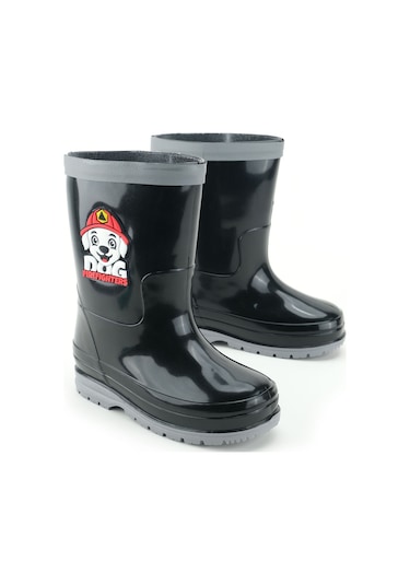 Gezer Erkek Çocuk Kışlık Pvc Su Gecirmez İçinde Harici Çıkarılabilir Çoraplı Yağmur Bot Çizme Siyah