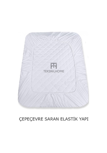 %100 Mikrofiber Kapitone Yatak Koruyucu Alez Full Kenar Çarşaf Fitted Tek Çift Battal Bebek Beyaz
