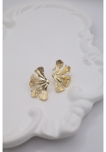 Kadın Küpe Leaf Tasarım Küpe Altın