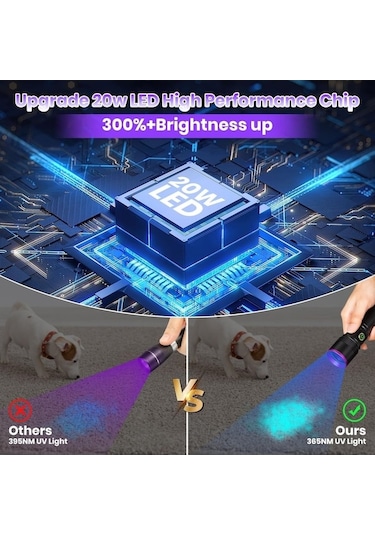 Tongxida 20w 365nm Profesyonel Güçlü Mor Uv Işık El Feneri Evcil Hayvan İd Açık Gri