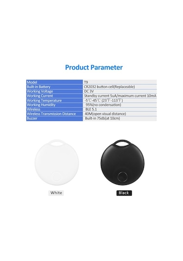 Ulzyvf T9 Akıllı Takip Cihazı - Anahtar, Çanta Ve Cüzdan Bulucu, 40m Menzilli Bluetooth, Cüzdan Bulucu+anahtar Takip