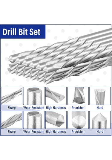 1/8 İnç Ahşap Kesme Matkap Uçları Pilot Nokta Kesme Matkap Ucu Seti