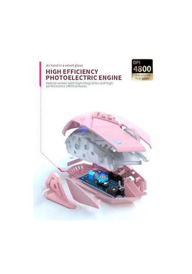 2.4g S6 Rose Kablosuz Sessiz Oyun Faresi - Optik Usb Kablolu Fare