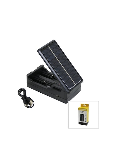 Lı-ıon Charger Ms-tyn82 Solar - Güneş Enerjili 2li Pil Şarj Aleti 1200ma 5256