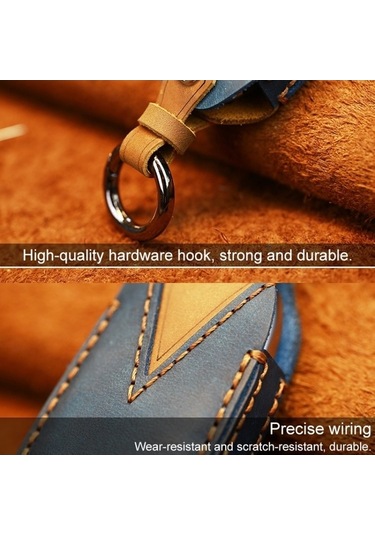 Tongxida Subaru Araba Sığır Derisi Deri Anahtar Koruyucu Kapak Kılıfı İçin Mavi