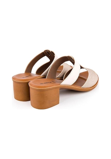 Muya Ceria 31010-045 Topuklu Kadın Terlik Krem 36-40 001