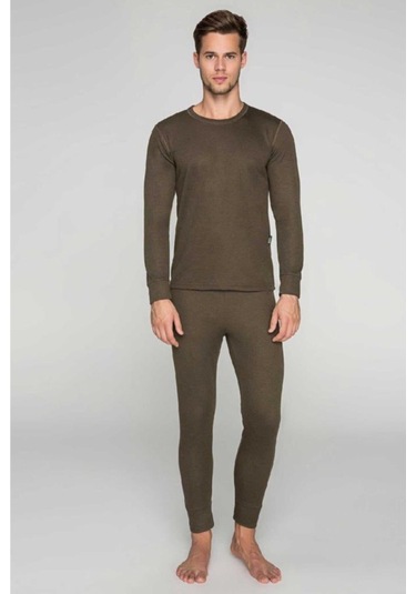 Unisex Haki Active Yetişkin Termal Içlik Takım Haki