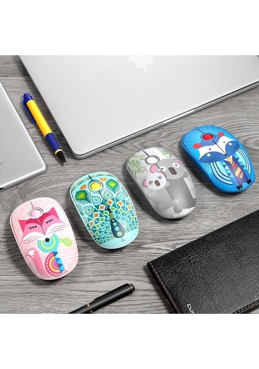 Novahub Fude V8h 2.4 Ghz Kablosuz Sessiz Fare - İnce, Komforlu Tasarım, Uzun Pil, Tilki Desenli 001/ 001