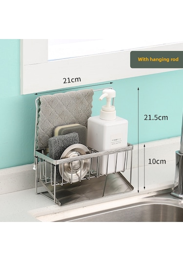 Reedark Çelik Paslanmaz Mutfak Sünger & Mendil Kurutma Rakusu, Su Akışlı Tasarım, Çok Amaçlı Ev Gereci, Kaymazsız Ayaklı Depolama Ünitesi Diğer