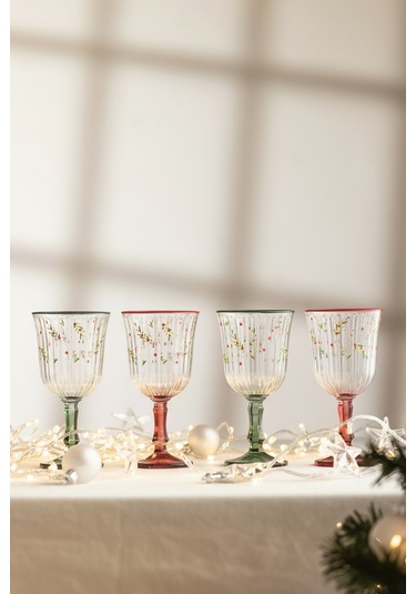 Clara 4'lü Su Kadeh Seti 240 Cc Renkli