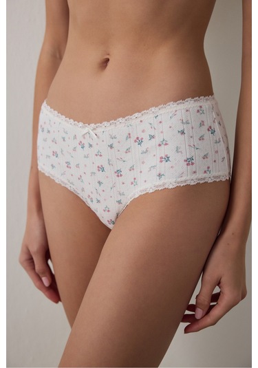 Penti Ekru Pointel Printes Hipster Külot