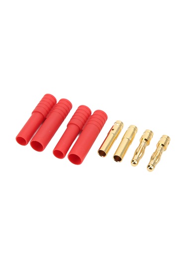 Kangvka 4mm Bakır Altın Kaplama Muz Plugları, Esnek Plastik Kılıflı, Esc Pil Ve Uzaktan Kumanda Helikopteri Bağlantısı İçin 2 Adet Erkek + 2 Adet Dişi + 2 Kılıf