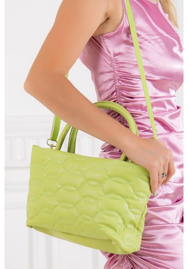Kapitone Dikişli Zincirli Mint Yeşil Kadın Omuz Çantası-1992 - Kadın - Kız Mint