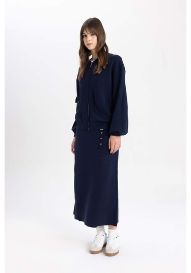 DeFacto Regular Fit Maxi Triko Etek B8858AX24SPNV243 Lacivert