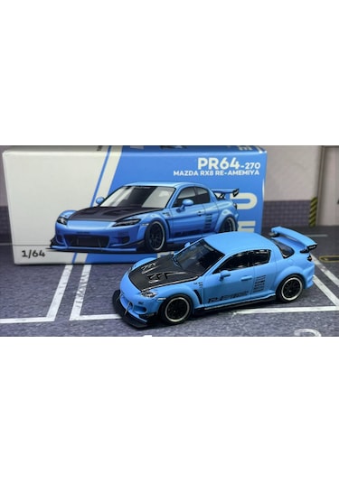 Pop Race 1/64 Mazda Rx8 Re-amemiya Light Blue 270