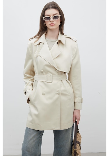 Manuka Chelsea Kruvaze Trençkot Bej