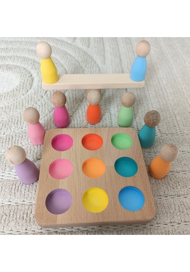 Eşleştirme Tablalı Peg Oyunu 9 Renk