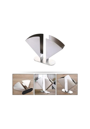 1 Adet Masaüstü Peçete Standı Sektörü Şekilli Paslanmaz Çelik Serviette Tutucu Kağıt Tutucular