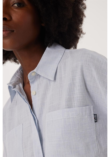 Lee Cooper Mındy Kadın Dokuma Gömlek Mavi 16269 Mavi