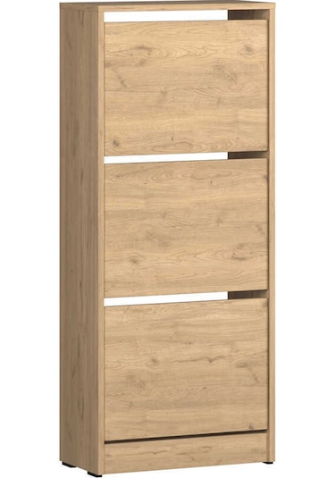 Flat Duo Üç Katlı Ayakkabılık Florida Meşe 51x119x26 Cm Meşe Flat Duo Üç Katlı Ayakkabılık Florida Meşe 51x119x26 Cm Meşe