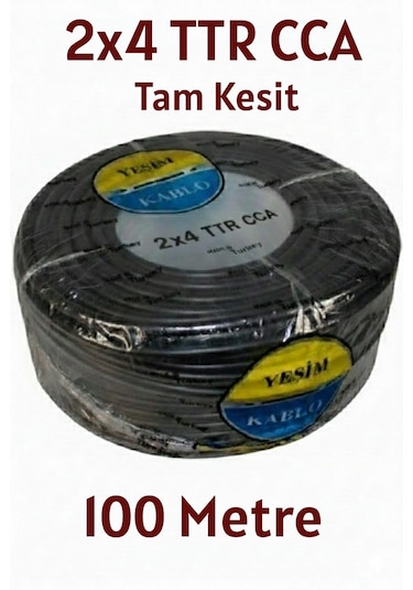 Yeşim Kablo 2x4 Ttr Cca Siyah Renk Kablo 100 Metre Alüminyum