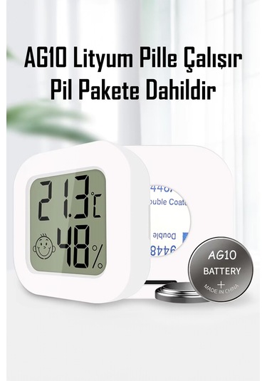 Mini Sıcaklık Nem Ölçer Lcd Ekranlı Oda Termometre Duvara Takılabilen Masaüstü Isı Göstergesi