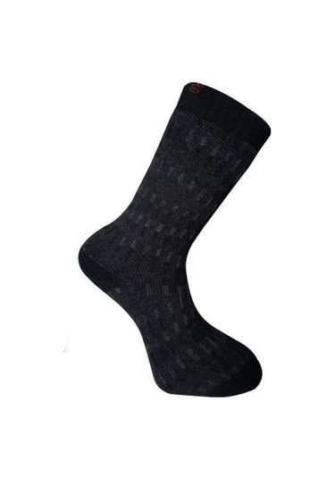 Kuzu Yünü Havlu Erkek Çorabı - Yupik - Siyah - No: 41-44 13906 Çok Renkli