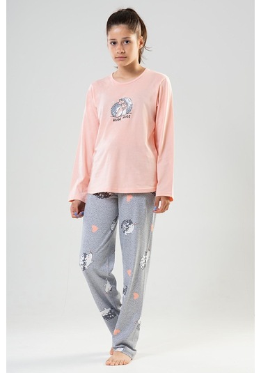 Kız Çocuk Uzun Kol Pembe Pijama Takımı C2t0n4o075 001