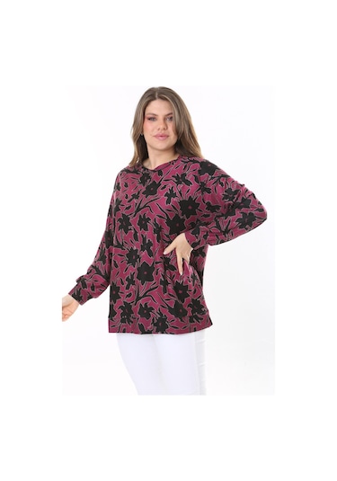 Kadın Büyük Beden Renkli Desenli Sweatshirt 65n37809-renkli Çok Renkli