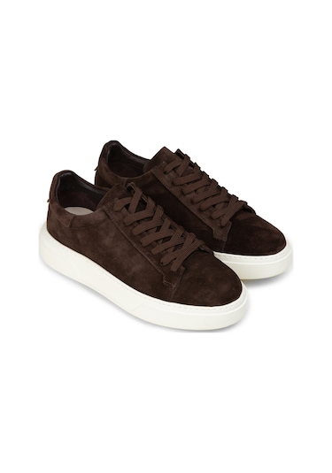 Deery Erkek Hakiki Süet Kahverengi Sneaker Ayakkabı - 04651mkhve02