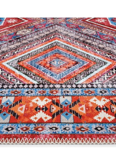 Cool Halı Beylerbeyi By 809 Kırmızı Vintage Halı Ev Oda Salon Halısı Yıkanabilir Eskitme Şönil Halı