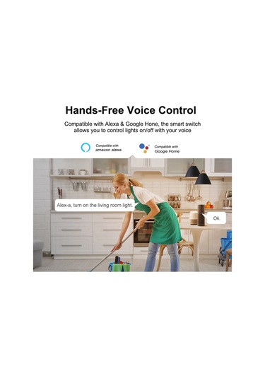 Yifomall Sonoff T2us1c-tx Akıllı Duvar Anahtarı 1 Grup Wi-fi Dokunmatik Abd Standardı - Uzak Kumanda, Akıllı Ev Entegrasyonu Alexa, Google Home Rf 433mhz Desteği