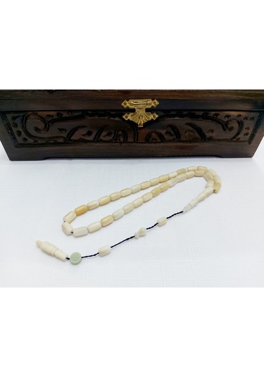 İbrahim Uysal İmzalı Kapsül Kesim Kahveli Narçıl Tesbih Ölç 6 X10