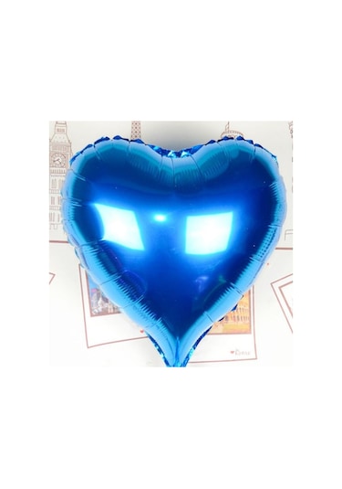 Kalp Uçan Balon Folyo Mavi 80 CM 32 İnç