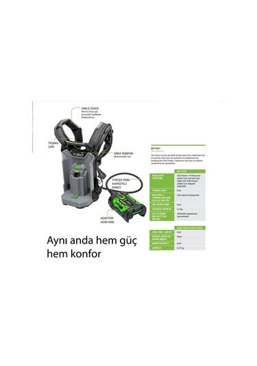 Ego Bh1001 Batarya Sırt Çantası Ve Adaptör