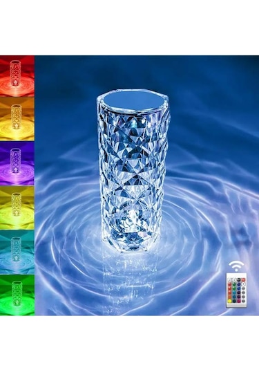 Noas Projeksiyon Kristal Elmas Led USB Dokunmatik Sensör Masa Lambası