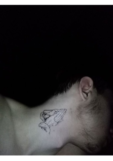 Geçici Çift El Tespih Dua Ruhani Temas Parmak Tattoo Kol Bilek Dövmesi