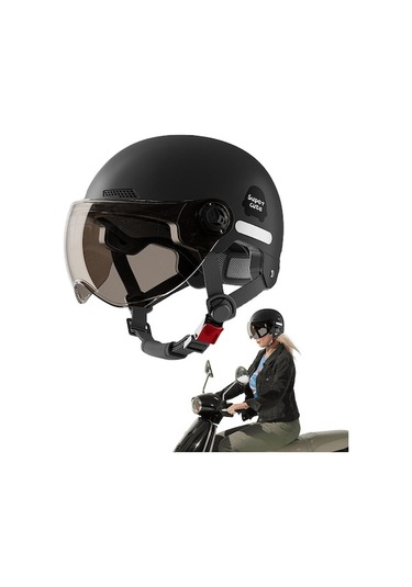 Lemestar Jialan Jl Motosiklet Kaskı - Siyah, Hafif Ve Konforlu Scooter Kaskı