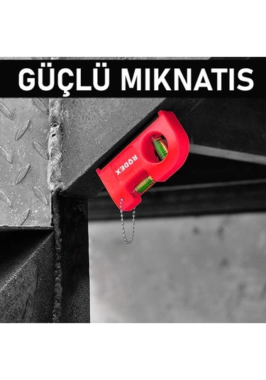 Rodex Cep Tipi Mini Su Terazisi Kırmızı Mıknatıslı Su Terazisi 20