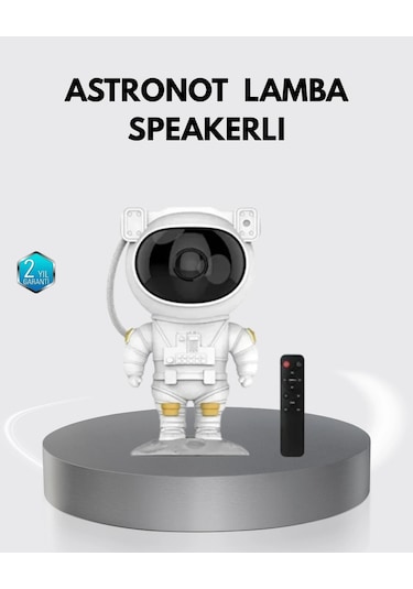 Astronot Şekilli Samsung Uyumlu Galaxy Projeksiyon Lambası Nebula Efektli Dekoratif Lamba