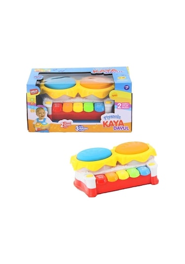 Birlik Işıklı Müzikli Piyanolu Kaya Davul Türkçe Masal ve Şarkı Söyler