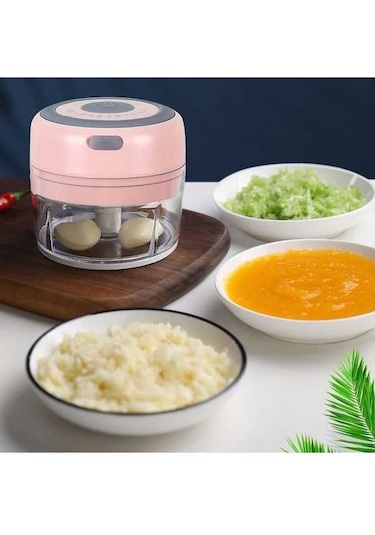 Pazly Cbtx Elektrikli Usb Şarjlı Kırma Sarımsak Soyma Cihazı, Kablosuz Mini Sarımsak Kesici Yeşil, Küçük Ve Hafif Yeşil